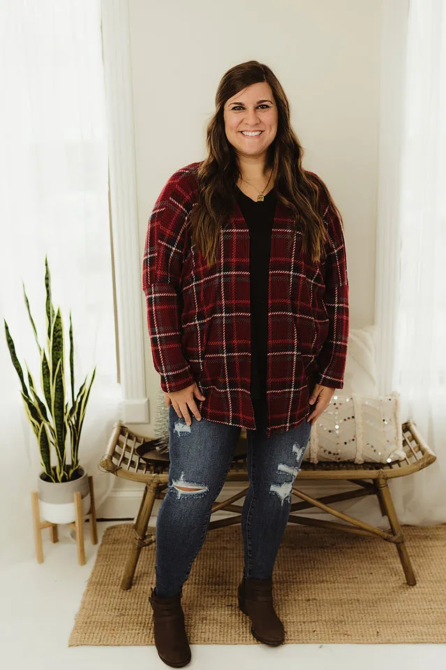 Plaid Thermal Cardigan