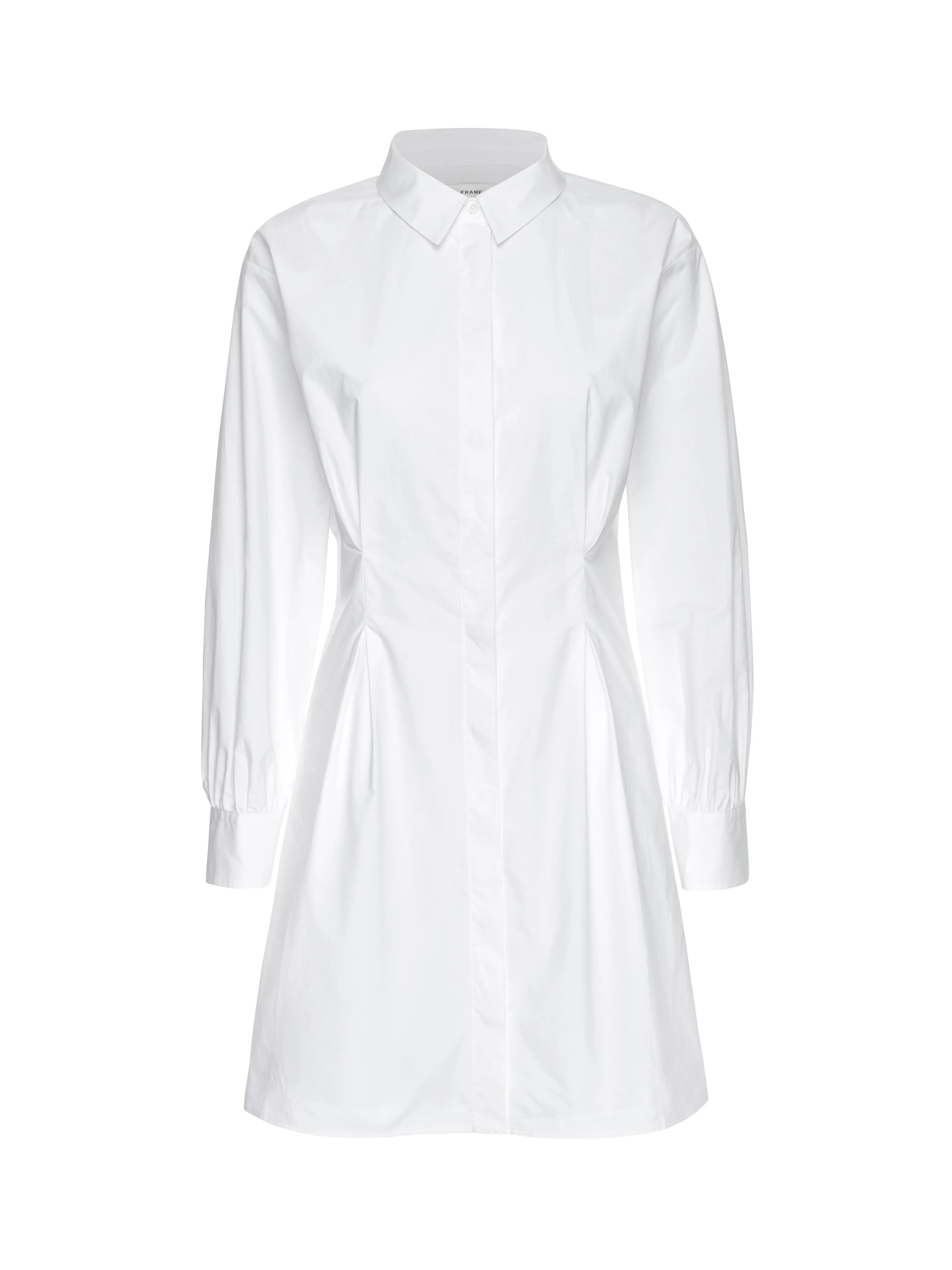 Pleated Shirt Dress | White