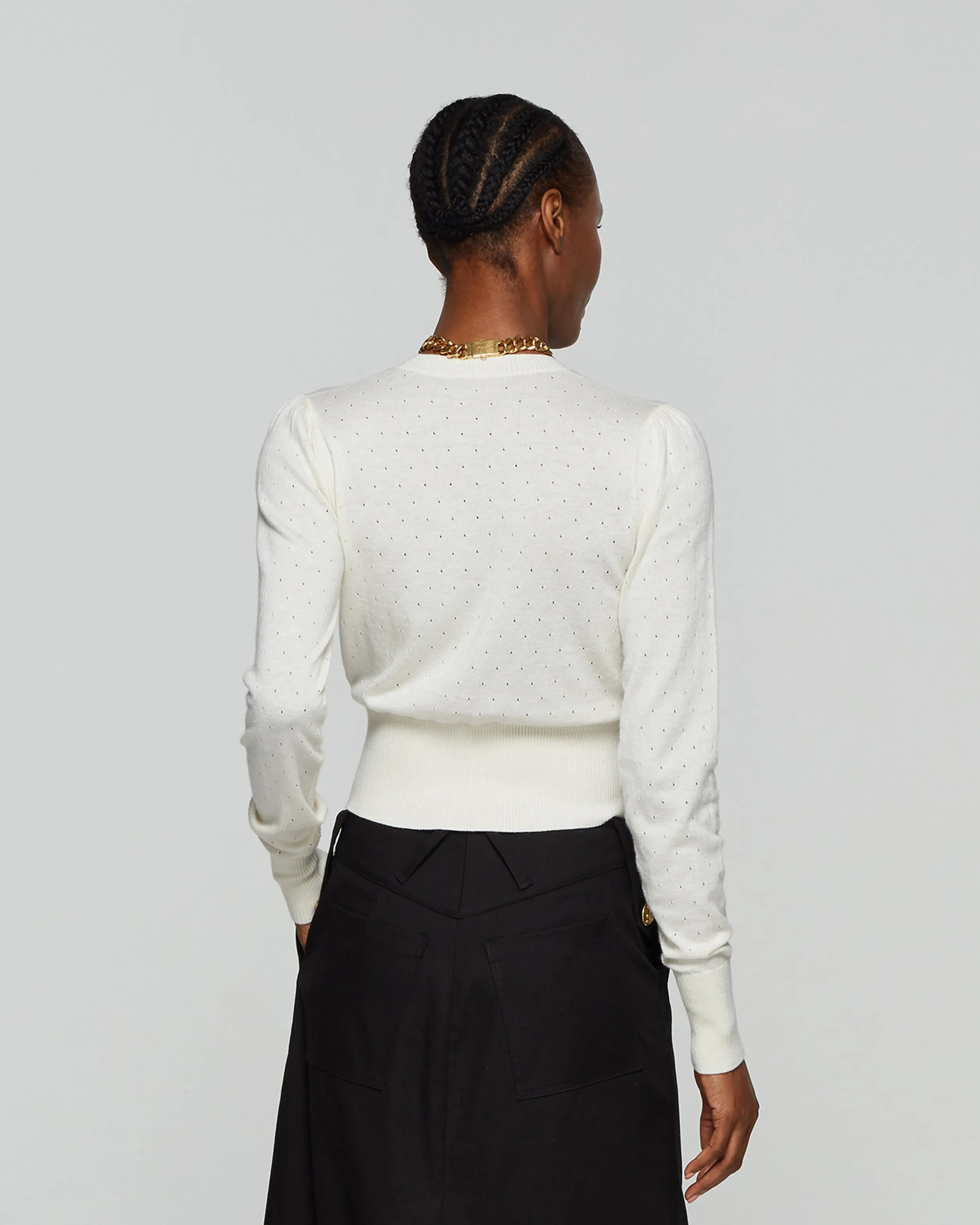 Pointelle Cardigan - Cream