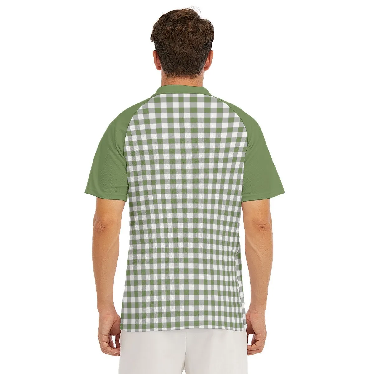 Polo Shirt, Green Polo Shirt, Men's vintage shirt, Vintage style shirt men, Men's Retro shirt, 60s Mens top,Green Gingham Shirt, Men's shirt