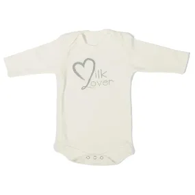 Poncho Baby Organic Onesie - Off White (Milk Lover) - Long Sleeves