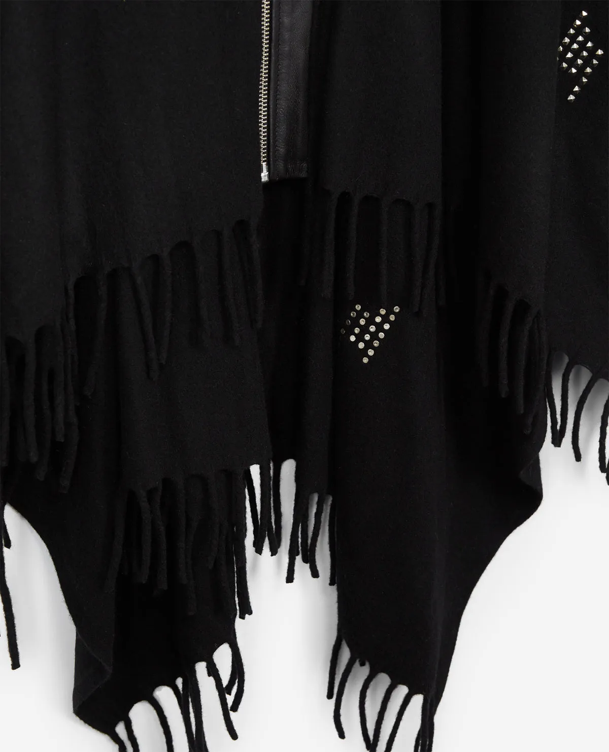Poncho biker gris studs
