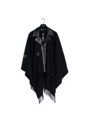 Poncho biker gris studs