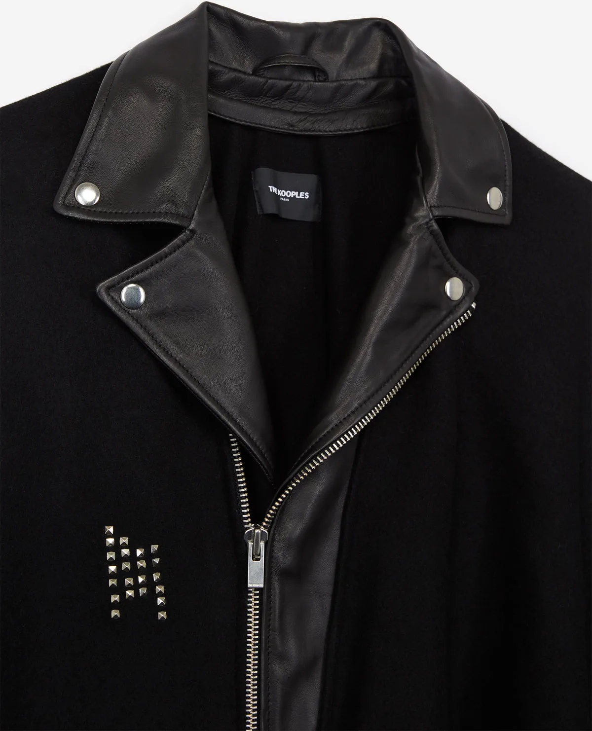 Poncho biker gris studs