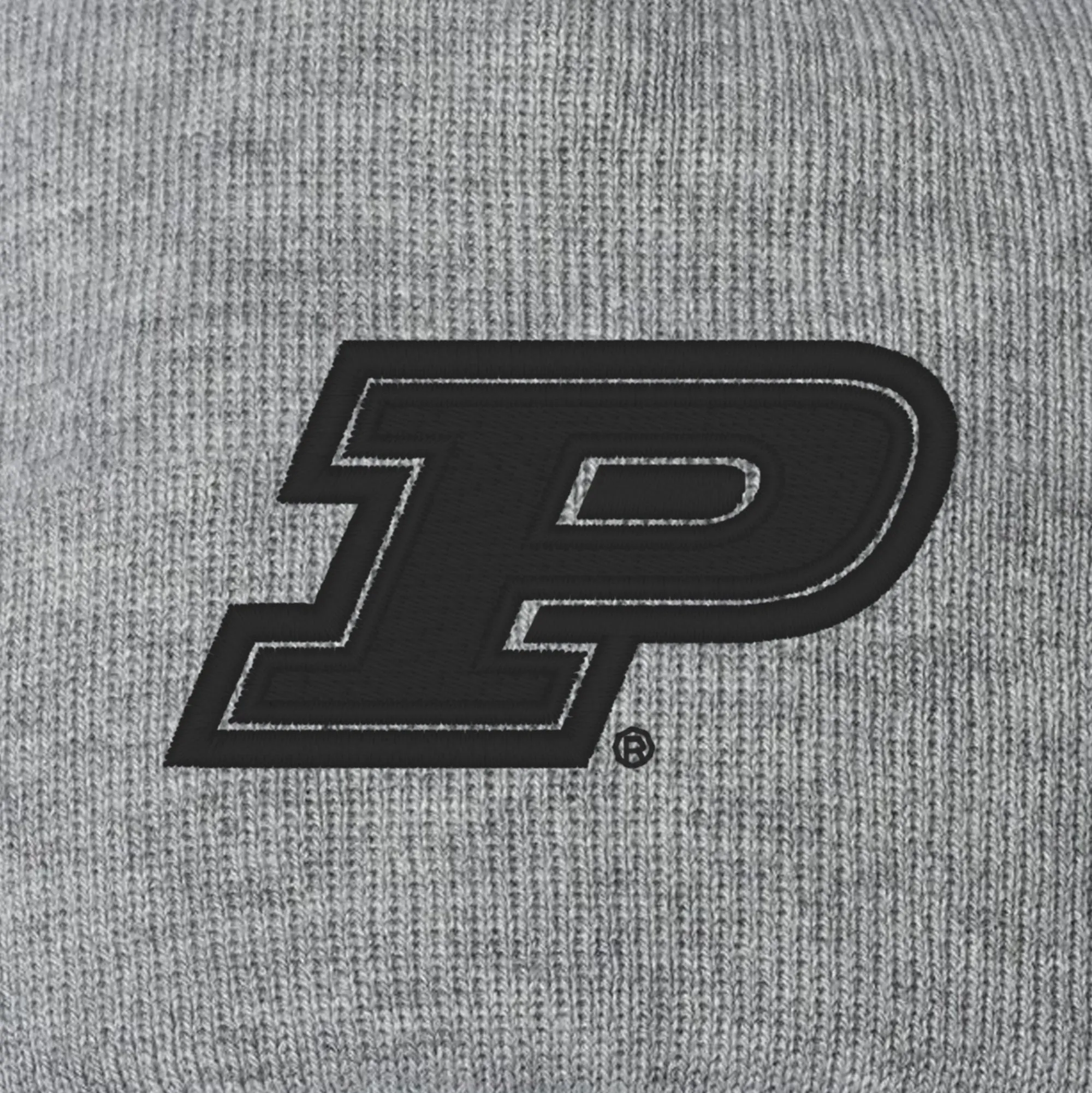 Purdue Primary Logo Pom Pom Cuffed Beanie - Heather Grey