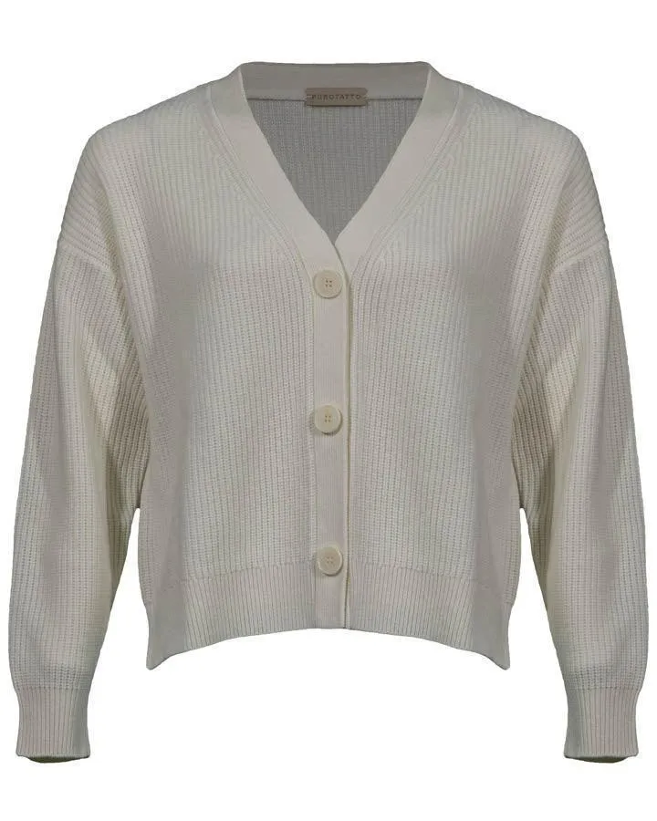 Purotatto Ribbed Short Cardigan