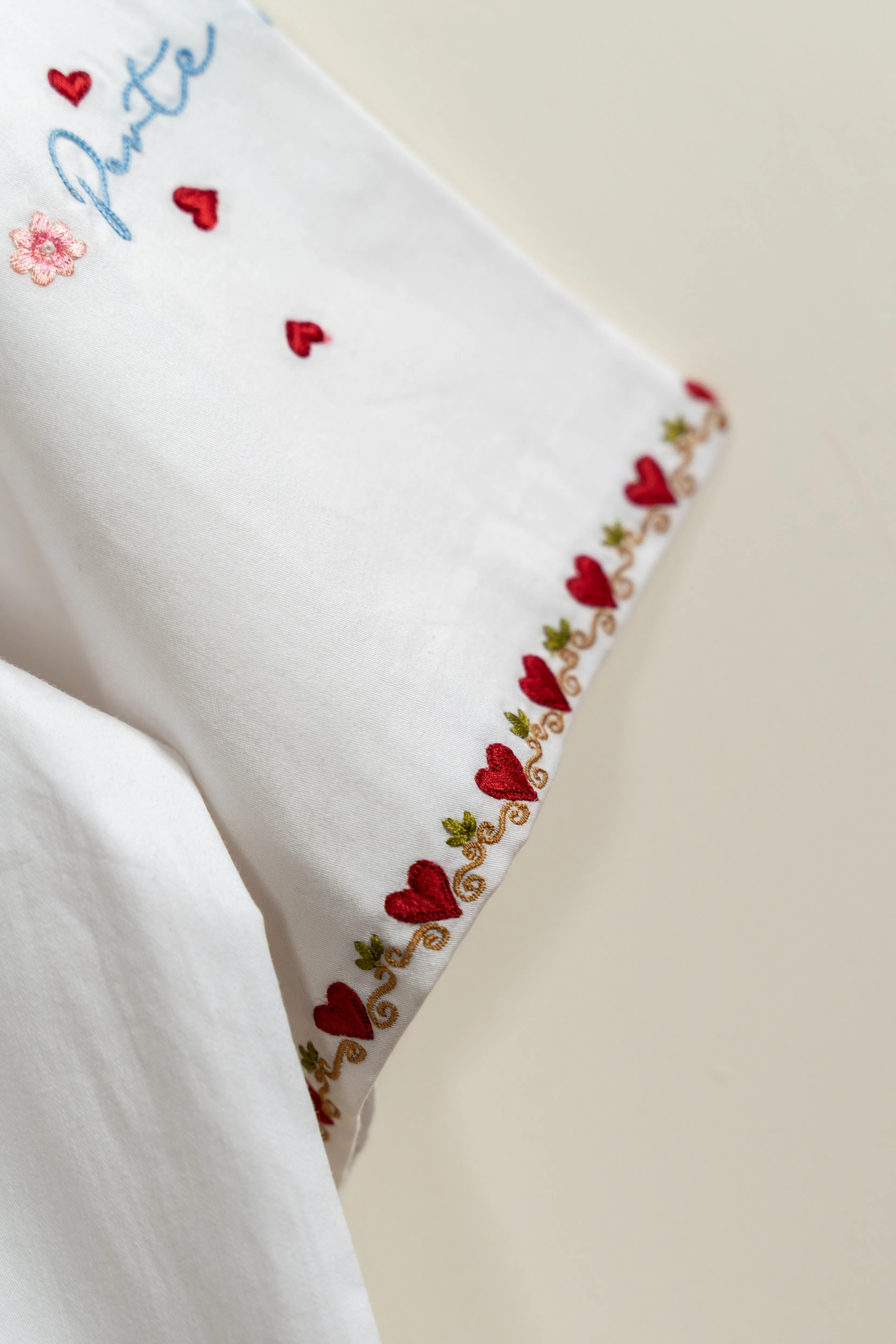 "Love songs" hand embroidered Shirt