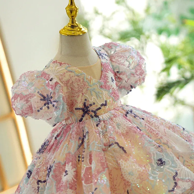"Stella" Sparkling Floral Occasion Party Dress - 5 Colors