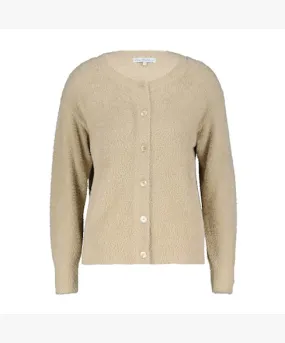Red Button Fluffy Cardigan