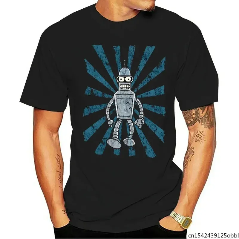 Robot Walks Into a Bar... and Rocks Your Style! Vintage Bender Printed T-Shirt – Casual Comfort Meets Futuristic Fashion