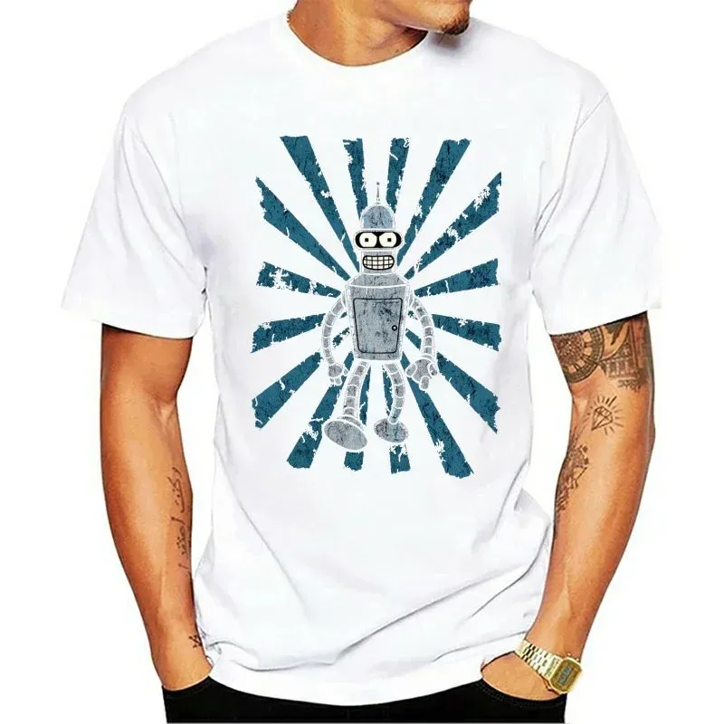 Robot Walks Into a Bar... and Rocks Your Style! Vintage Bender Printed T-Shirt – Casual Comfort Meets Futuristic Fashion