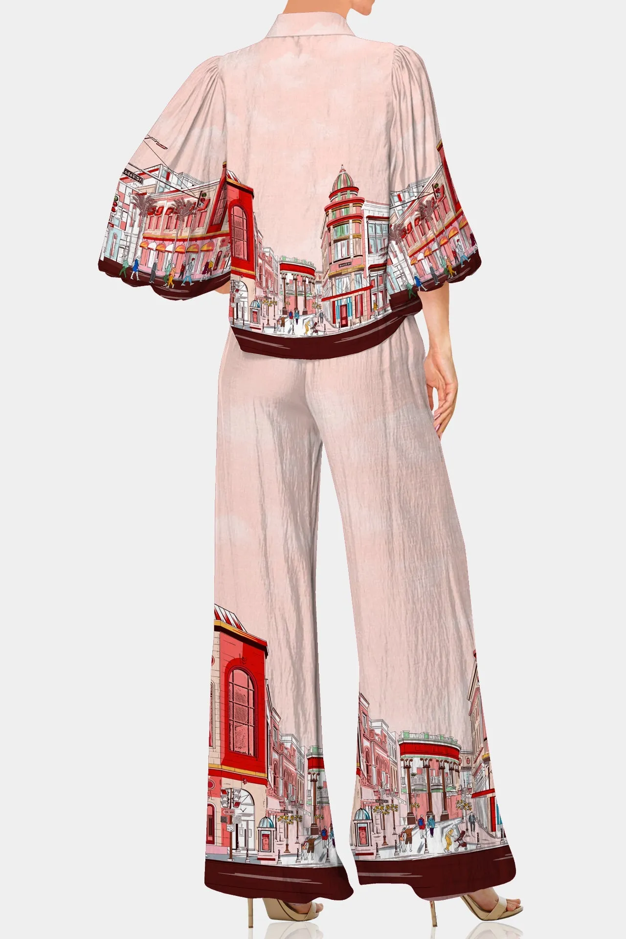 Rodeo Drive Print Red Shirt Womens