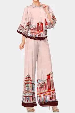 Rodeo Drive Print Red Shirt Womens