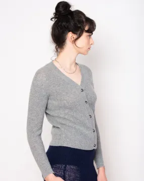 Ros Duke Rib Cardigan Ash Grey