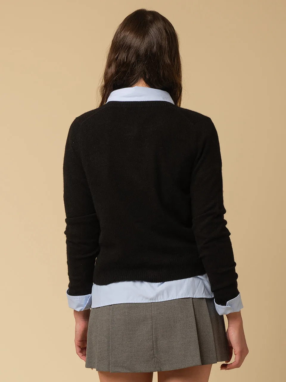 Round Neck Cardigan_Black
