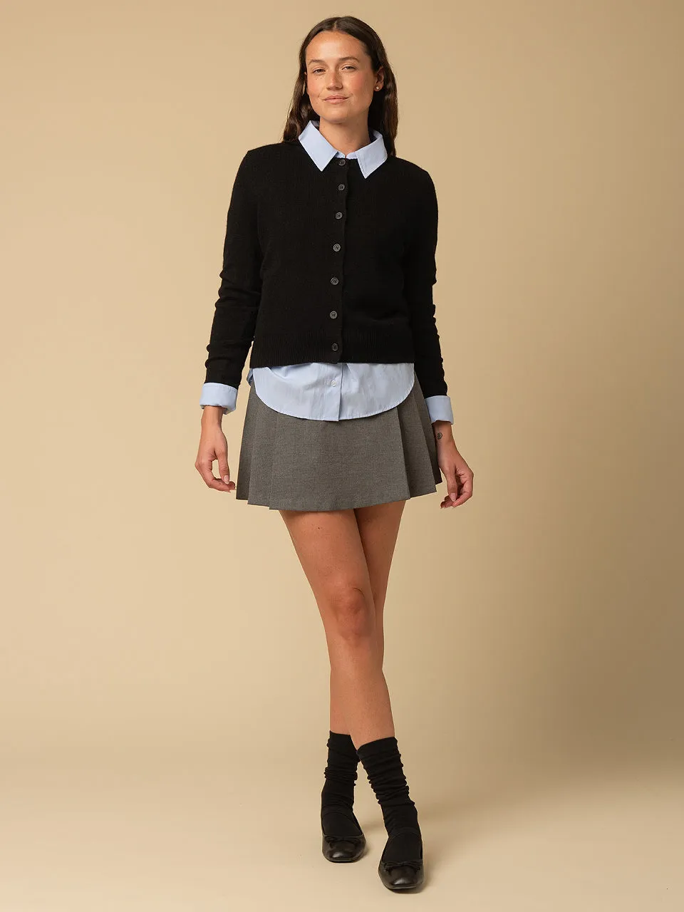 Round Neck Cardigan_Black