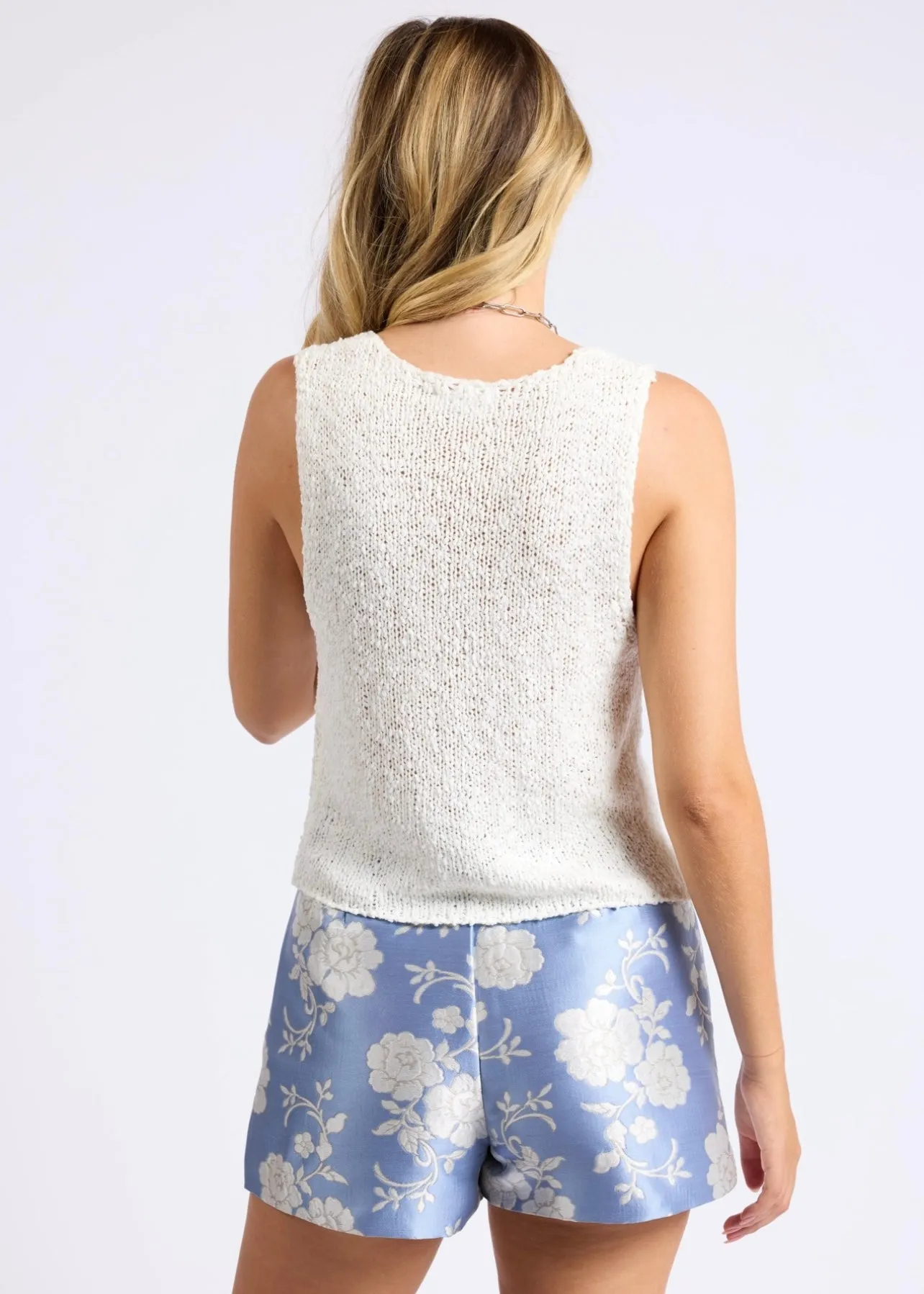 Sage the Label Travel Slow Knit Sweater Tank - Ivory