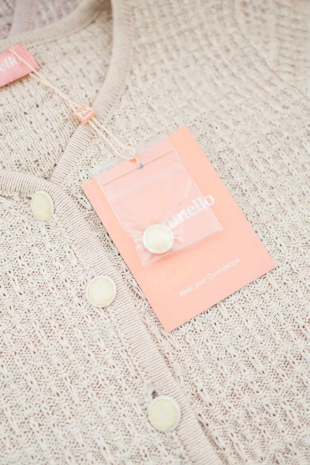 SERA TWEED KNIT CARDIGAN IN DUSTY PINK