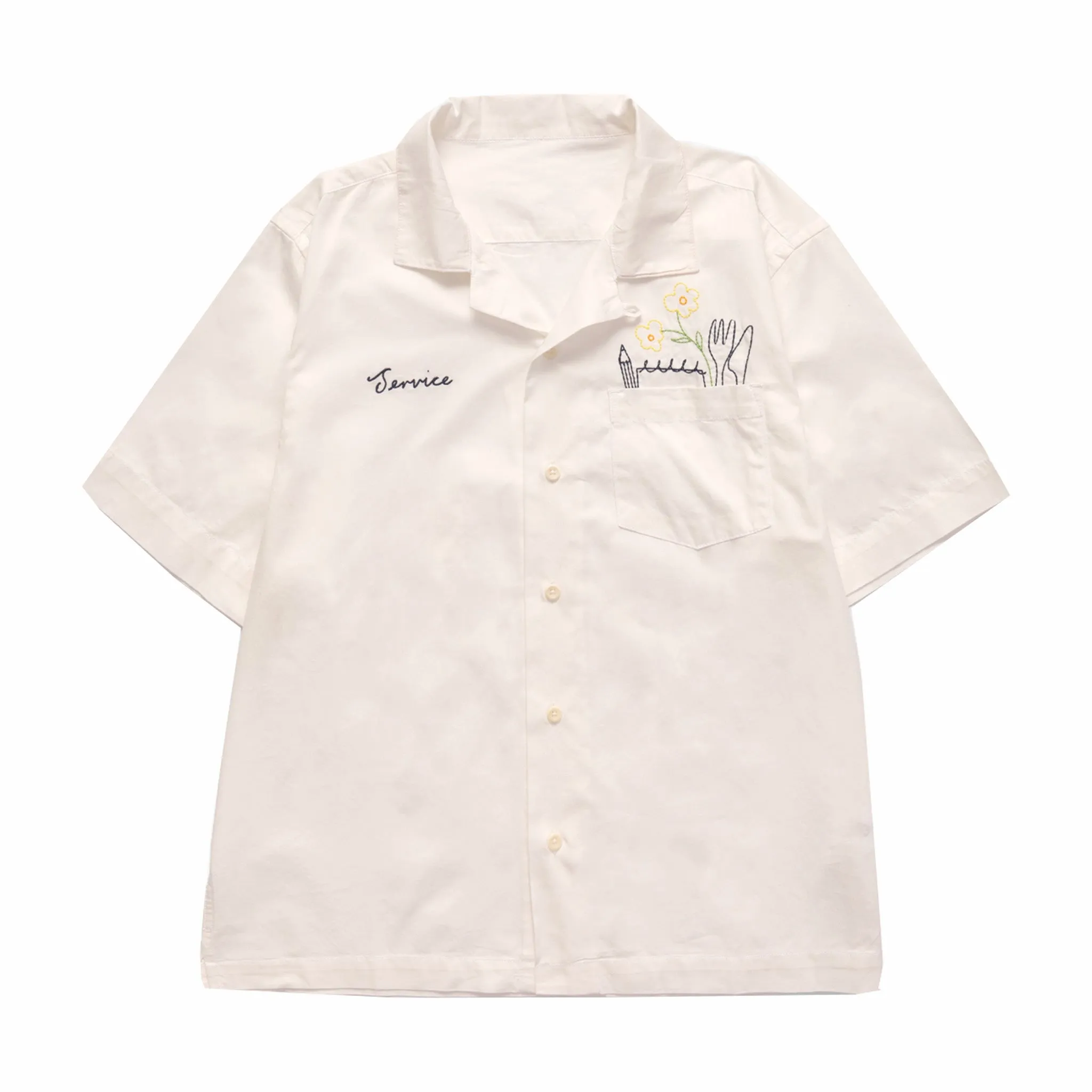 Service Works Light Twill Necessities Short Sleeve Shirt (Off White)
