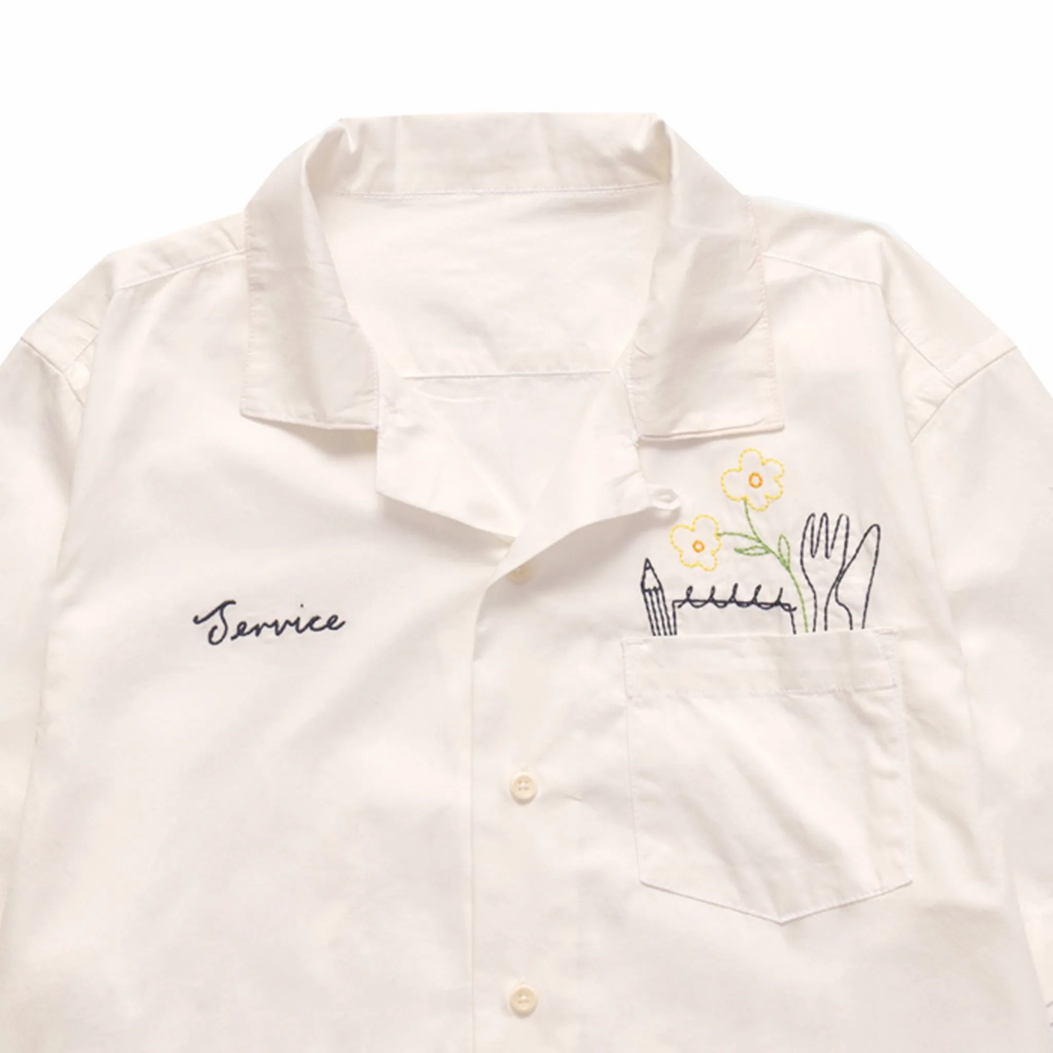 Service Works Light Twill Necessities Short Sleeve Shirt (Off White)