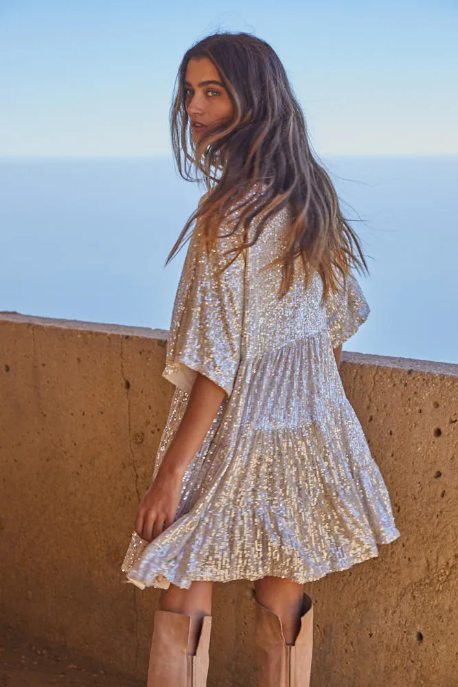 Set Your Sights Sequin Babydoll Dress