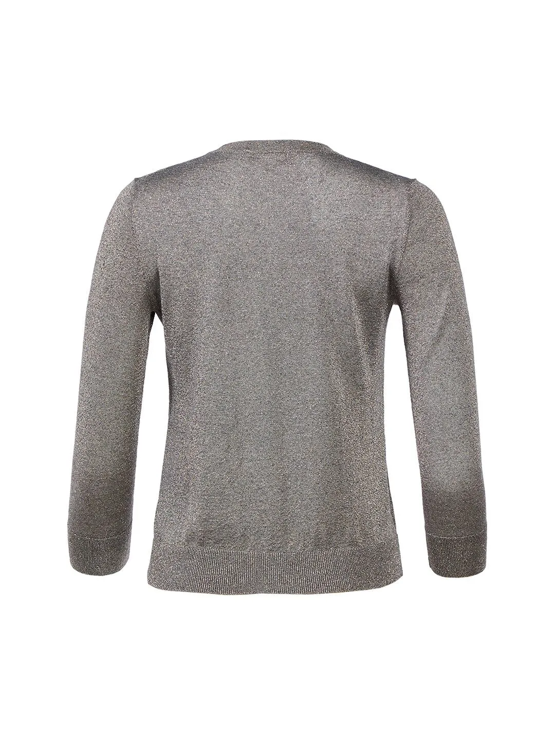 Shimmer 3/4 Sleeve Cardigan in Silver Metallic