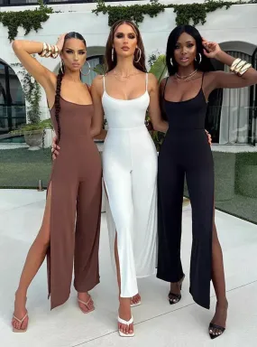 side slit leg jumpsuit