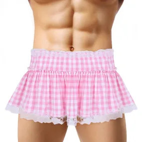 Sissy Skirt: Plaid Ruffled Mini Skirt for Crossdressers