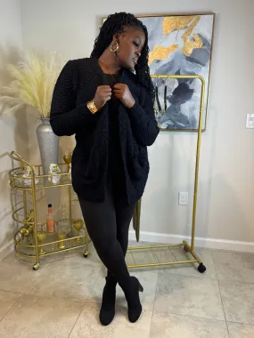 Slay in the Shade Cardigan | Black Popcorn Cardigan