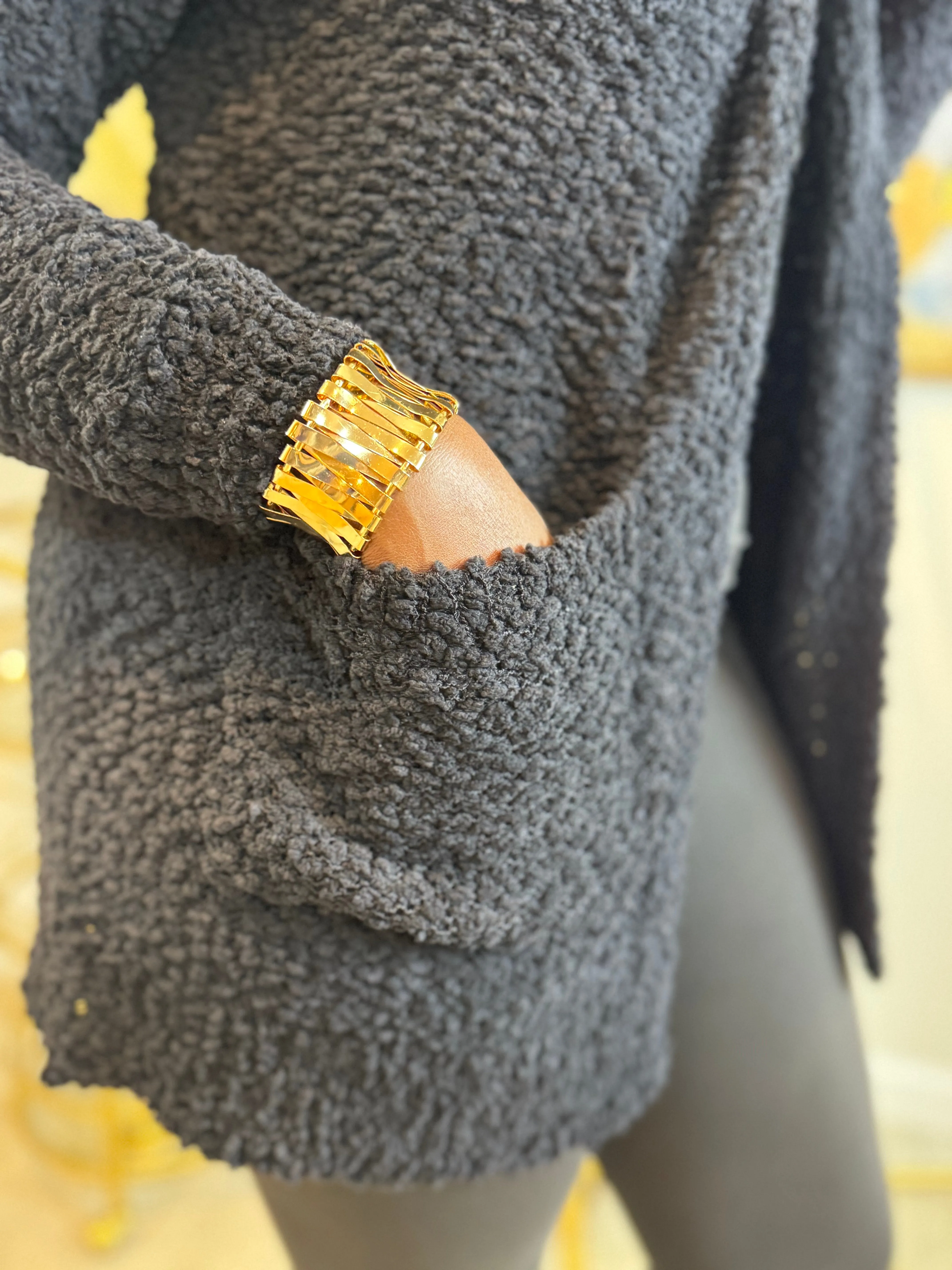 Slay in the Shade Cardigan | Black Popcorn Cardigan