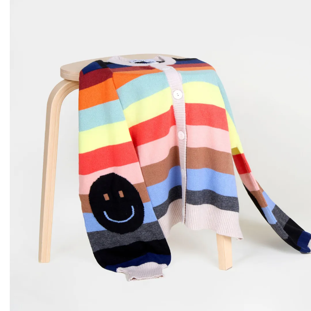 Smile Patch Stripe Cardigan