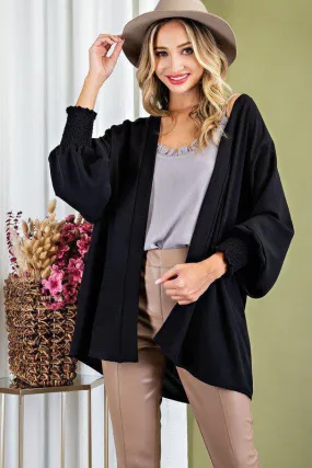 Smocked Kimono Cardigan