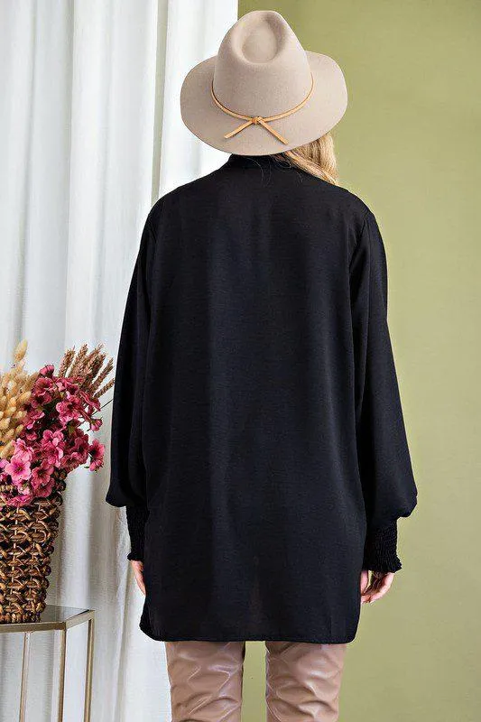 Smocked Kimono Cardigan