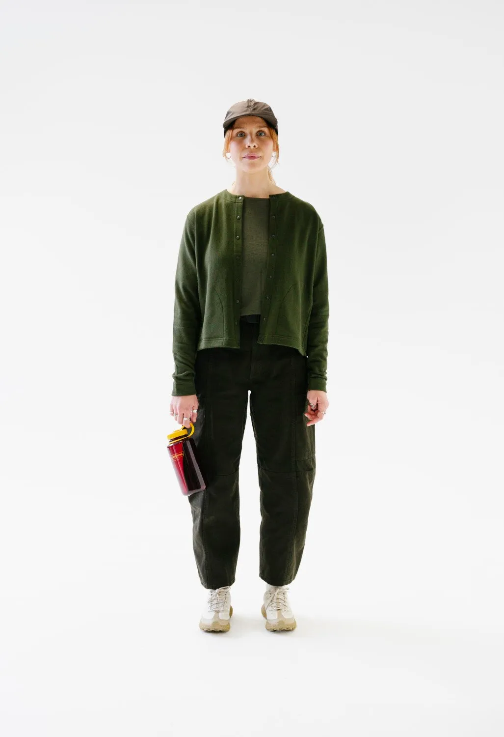 Snow Peak Women's Takibi Sweatshirt Cardigan - Olive