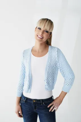 Staggered Eyelet Cardigan