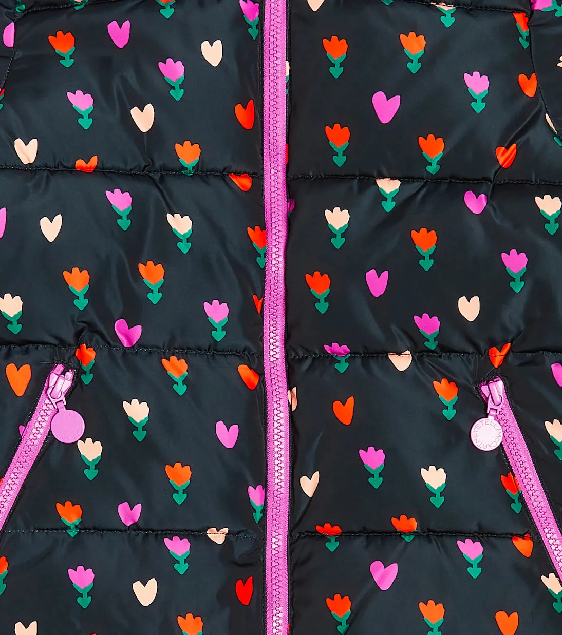 Stella McCartney girls tulip print puffer jacket