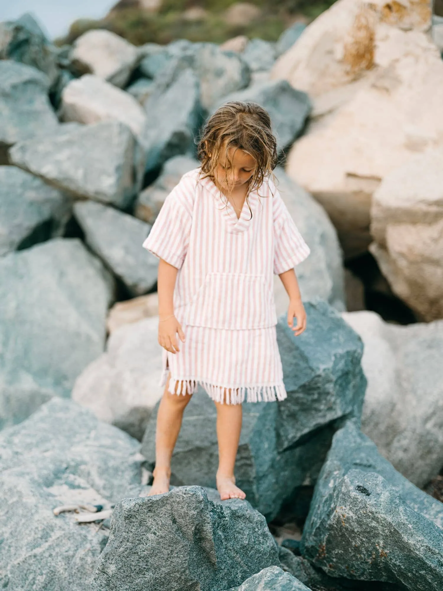 The Mini Poncho - Lauren's Pink Stripe