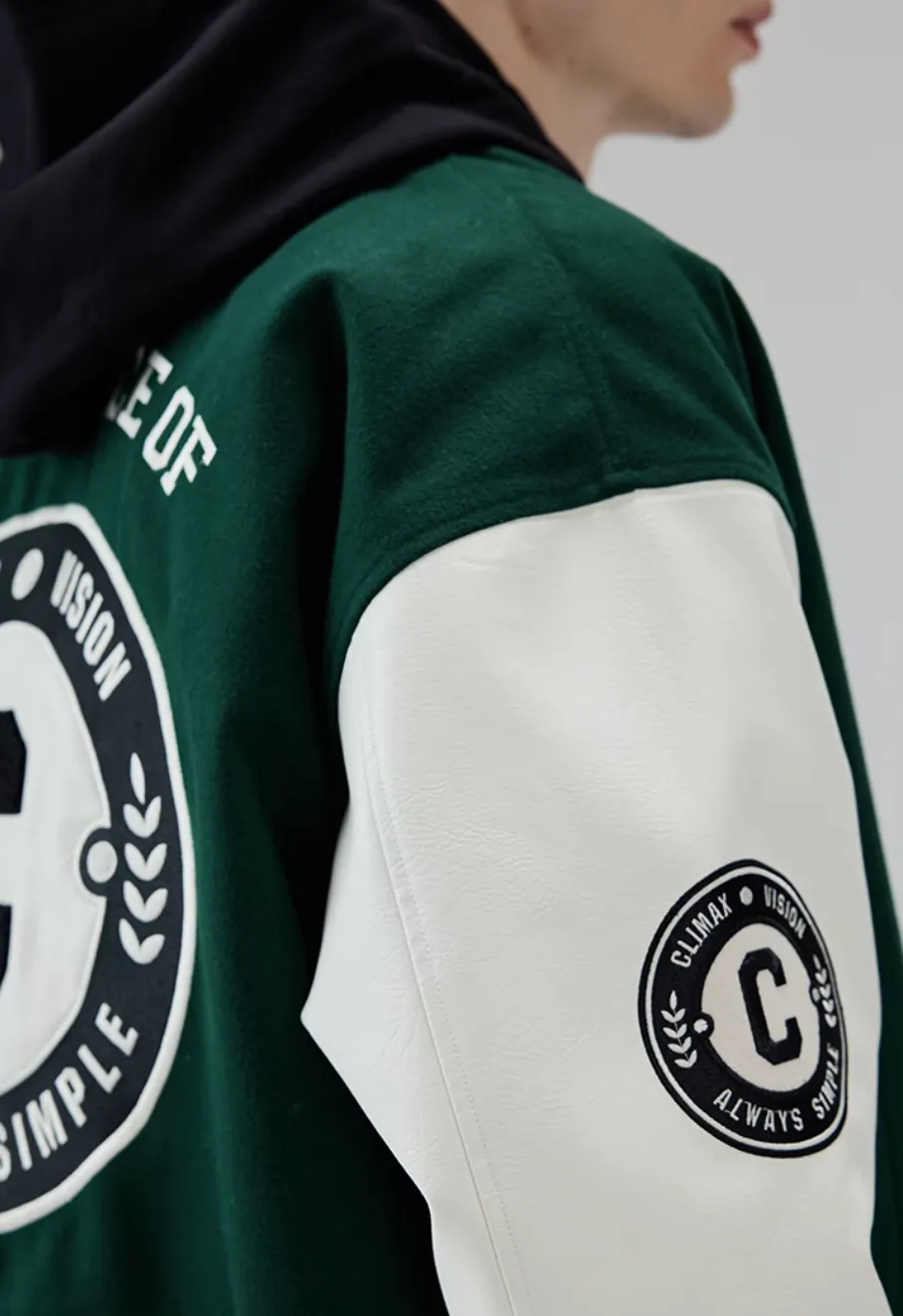 Towel Embroidered C-Emblem Baseball Jacket