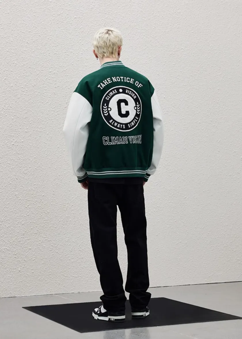 Towel Embroidered C-Emblem Baseball Jacket