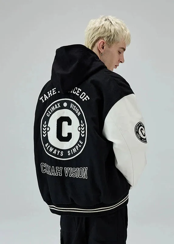 Towel Embroidered C-Emblem Baseball Jacket
