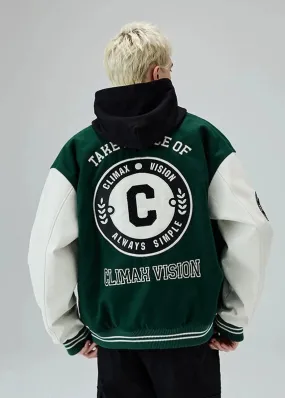 Towel Embroidered C-Emblem Baseball Jacket