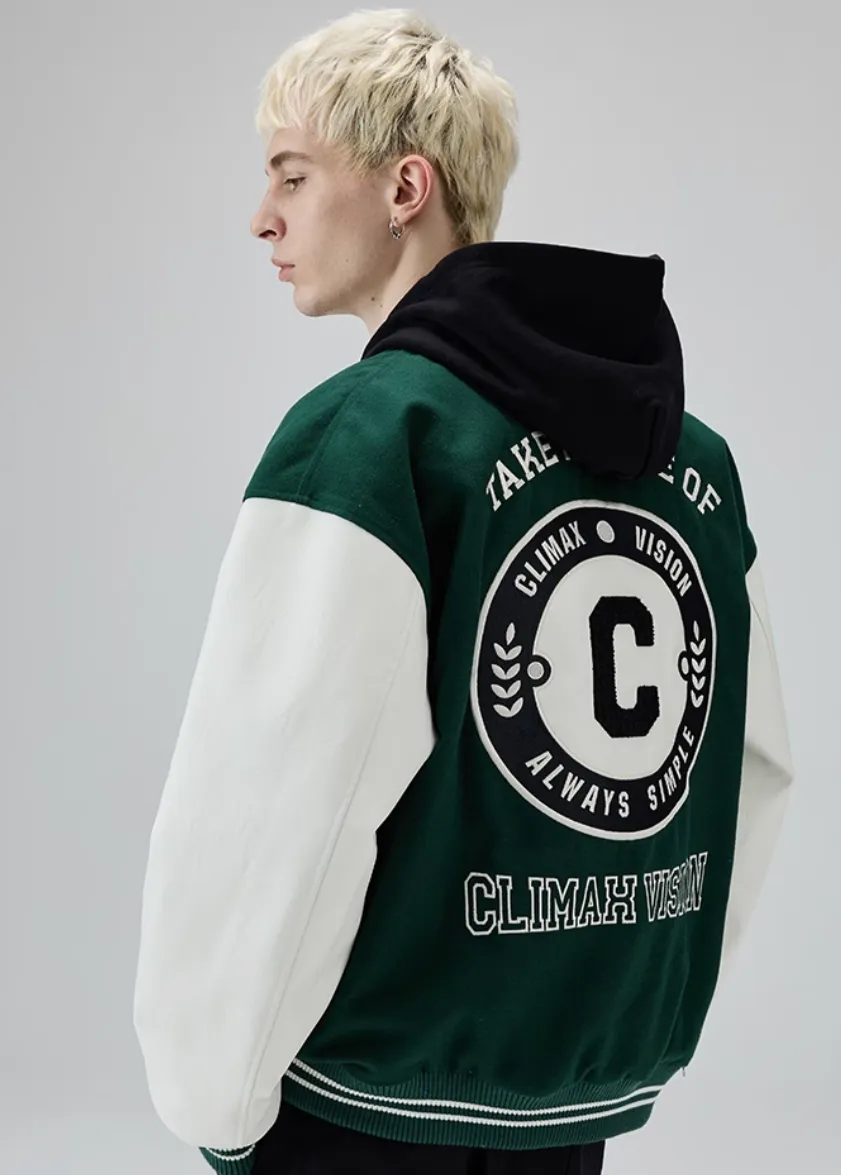 Towel Embroidered C-Emblem Baseball Jacket