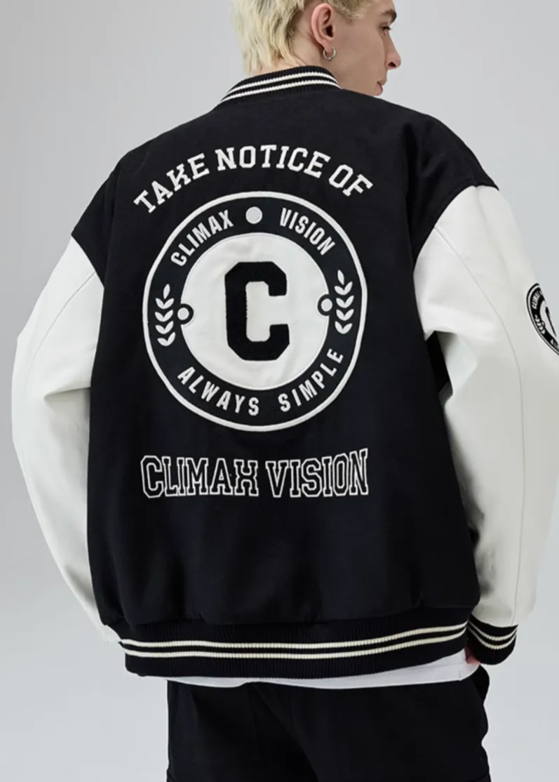Towel Embroidered C-Emblem Baseball Jacket
