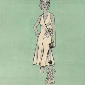 Vintage 1970s Pattern – Halter-neck Wrap-over Dress - Bust 38” (96.5cm)