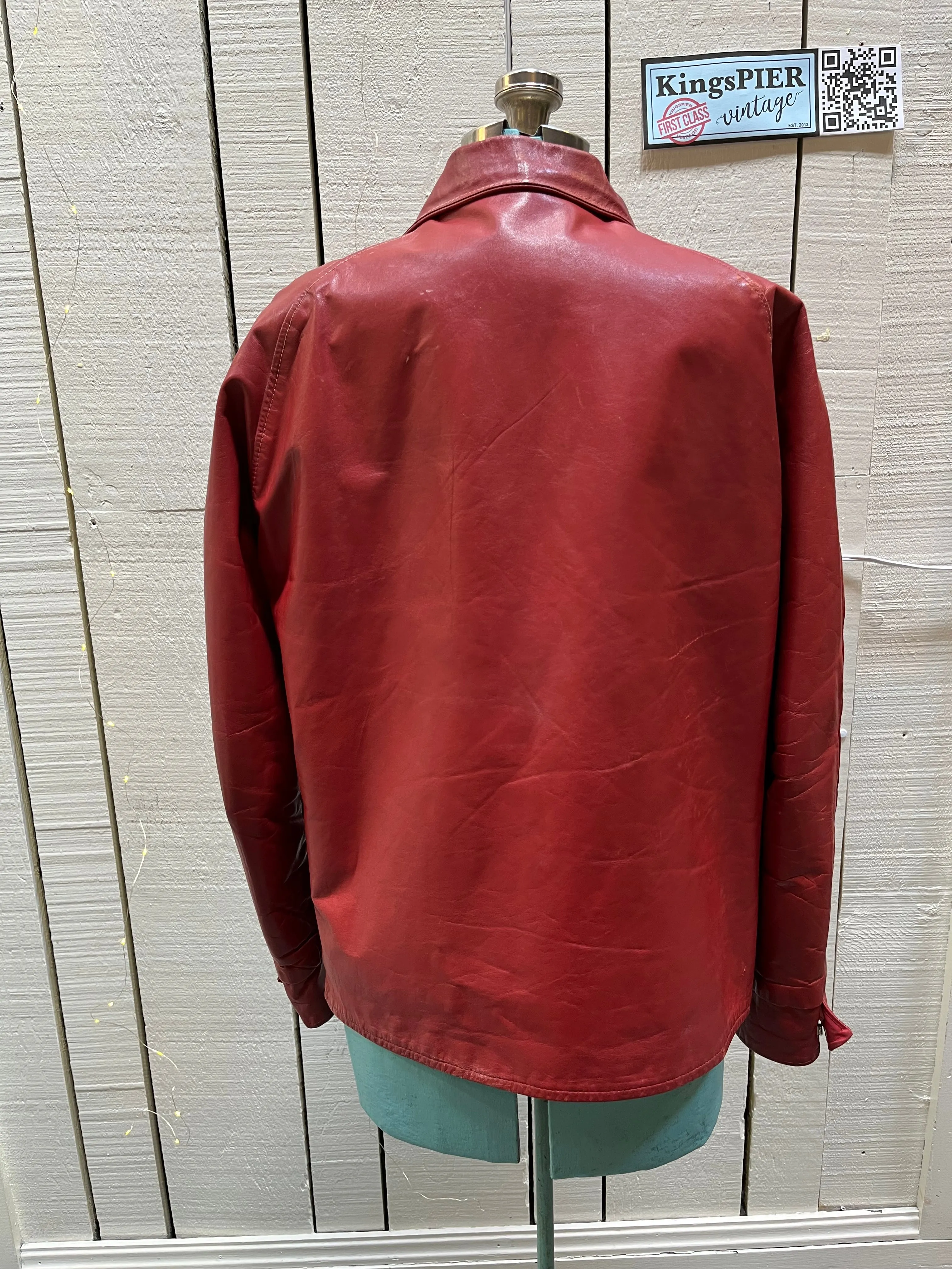 Vintage 70’s Ottawa 67s Red Leather Varsity Jacket, Made in Canada, Chest 46”, SOLD