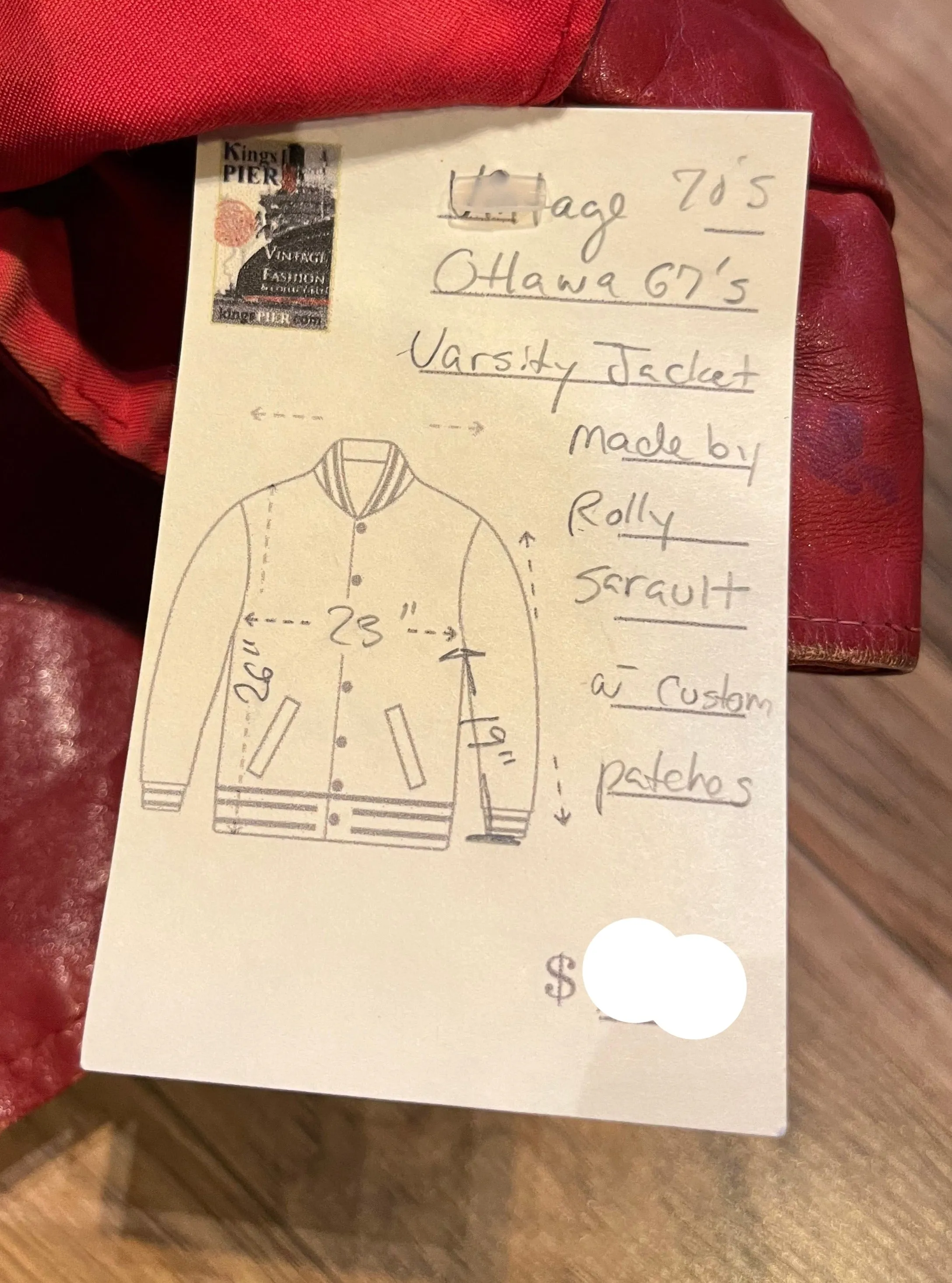 Vintage 70’s Ottawa 67s Red Leather Varsity Jacket, Made in Canada, Chest 46”, SOLD
