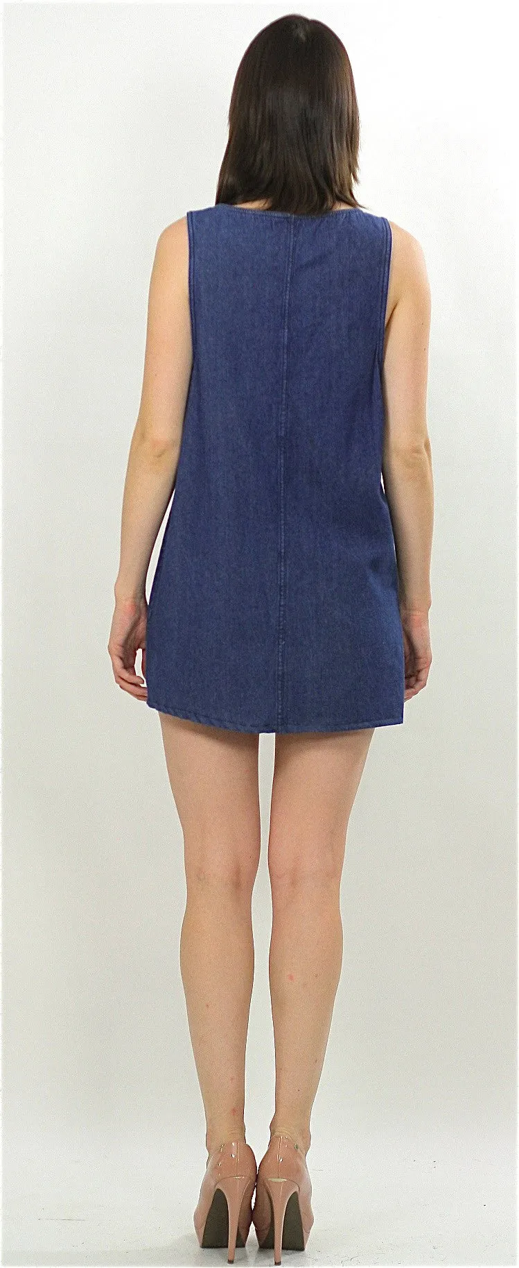 Vintage 90s Grunge Boho Denim mini dress