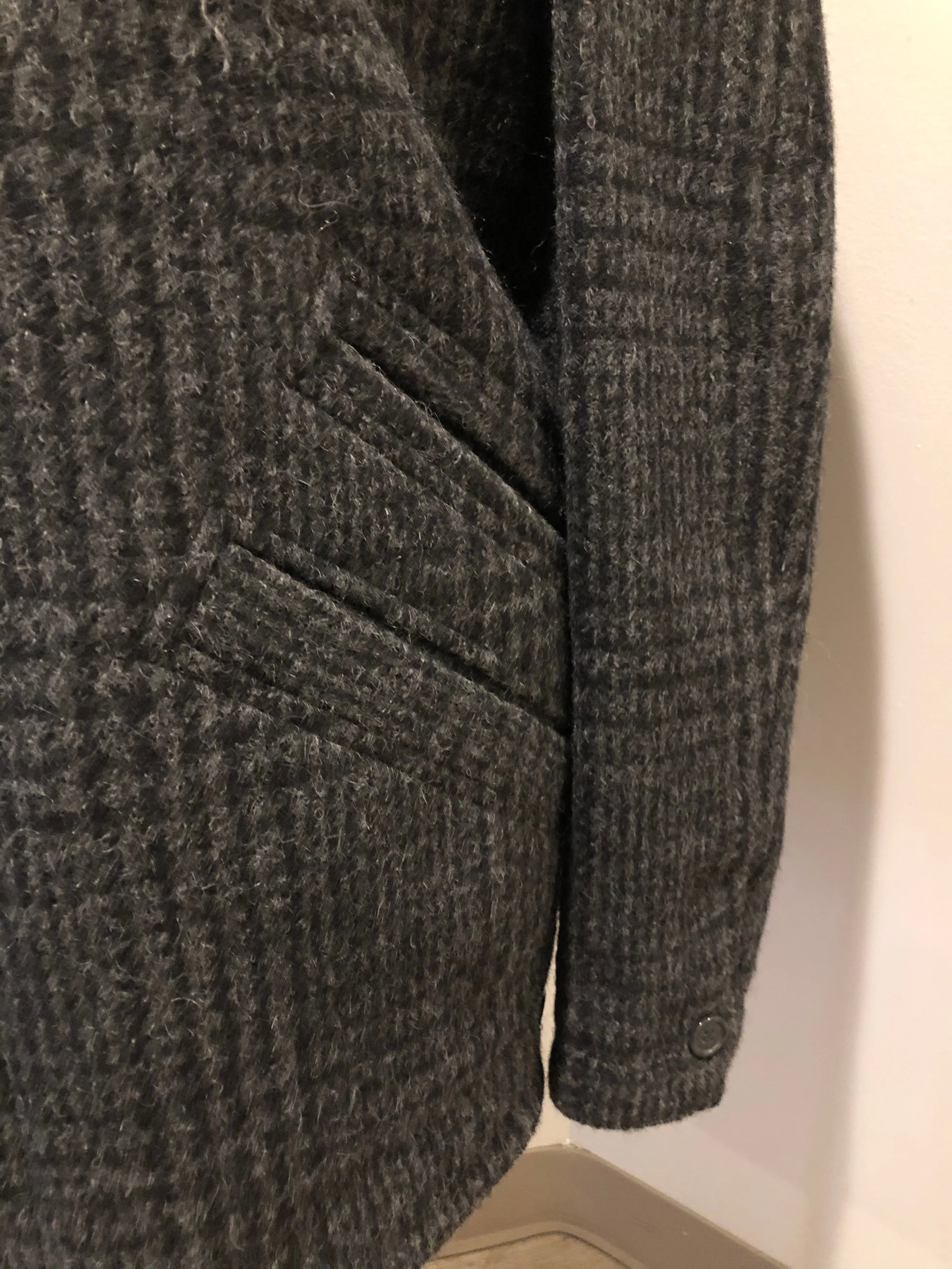 Vintage Enrico Celli Grey Plaid Wool Harrington Jacket, SOLD