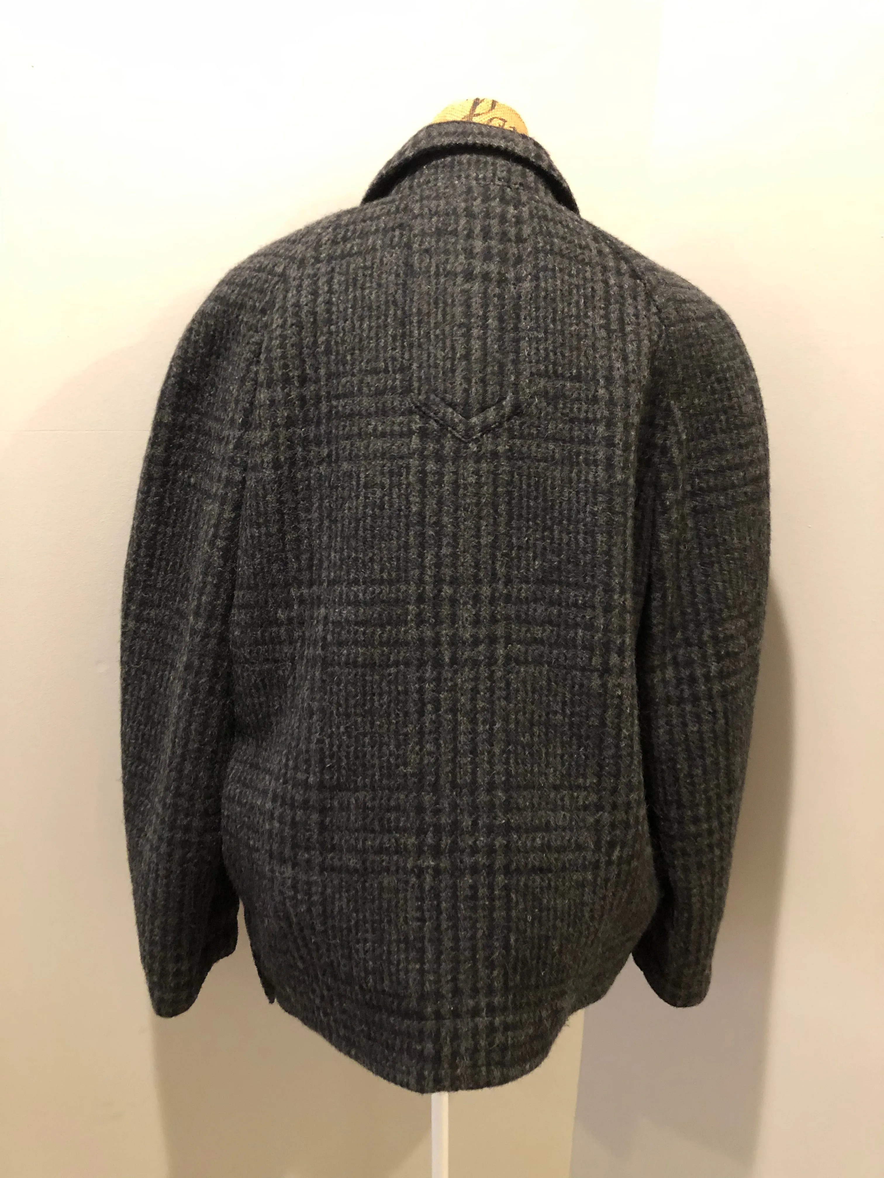 Vintage Enrico Celli Grey Plaid Wool Harrington Jacket, SOLD
