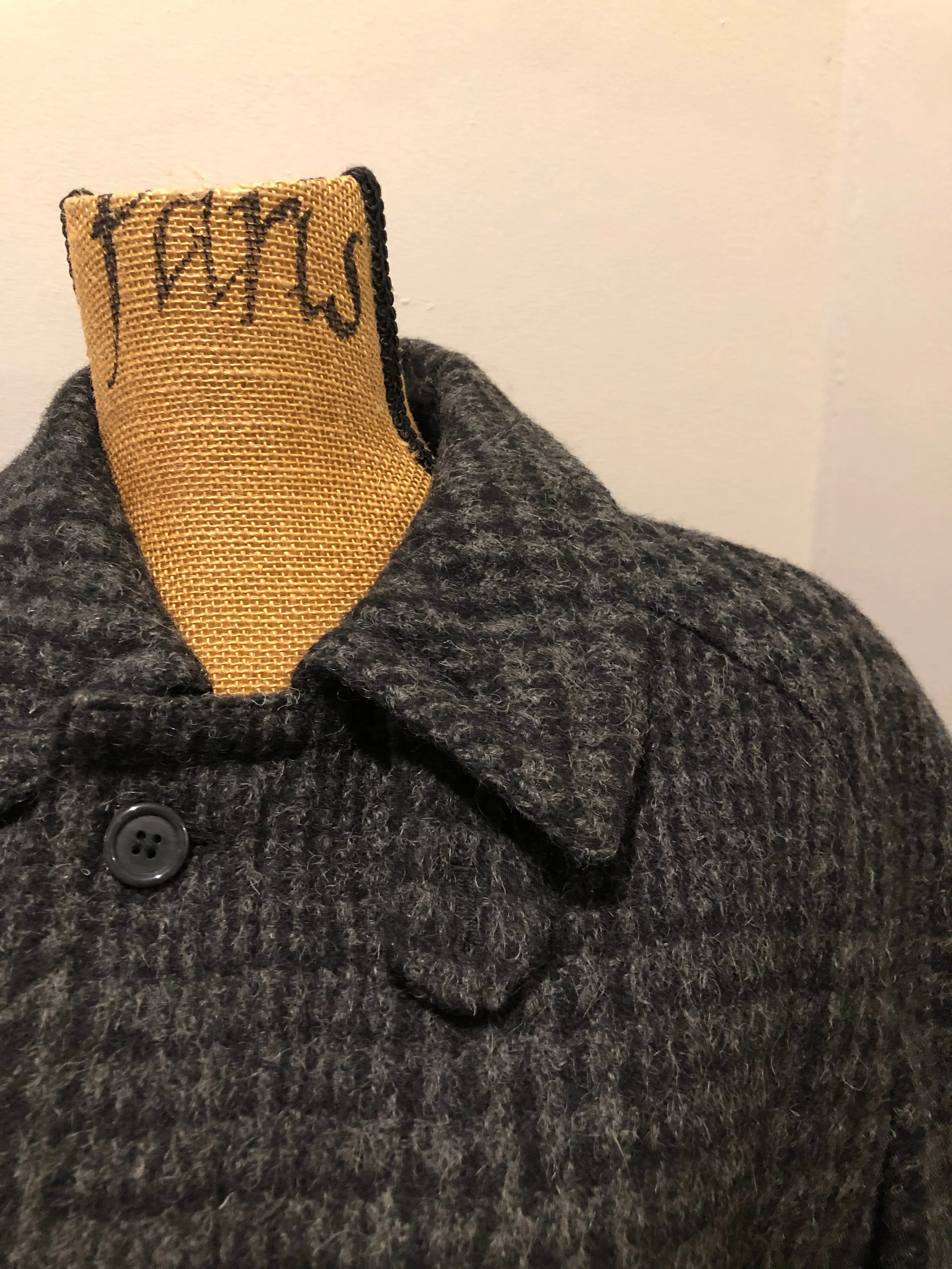 Vintage Enrico Celli Grey Plaid Wool Harrington Jacket, SOLD